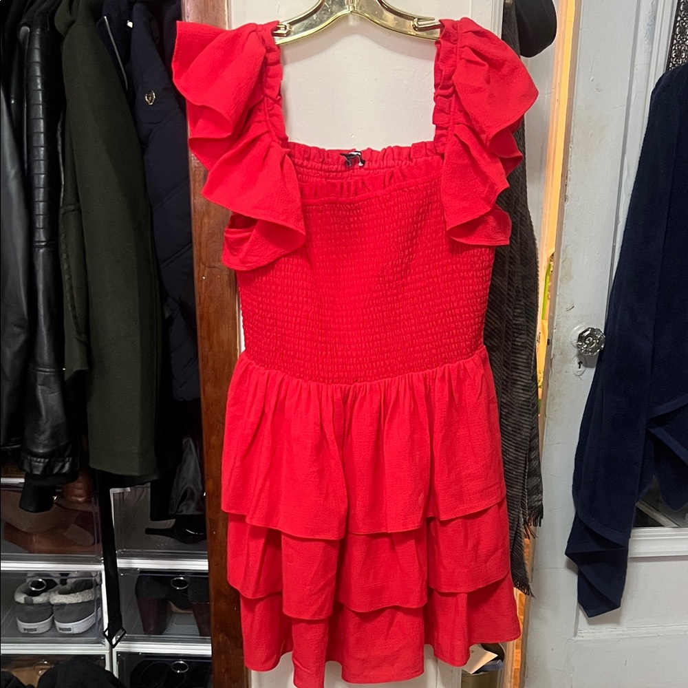 Express Scarlet Ruffled Dress